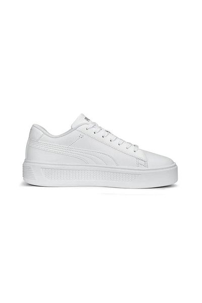 Puma 390758   01 Smash Platform V3 White-Silver Women's Sports Shoes
