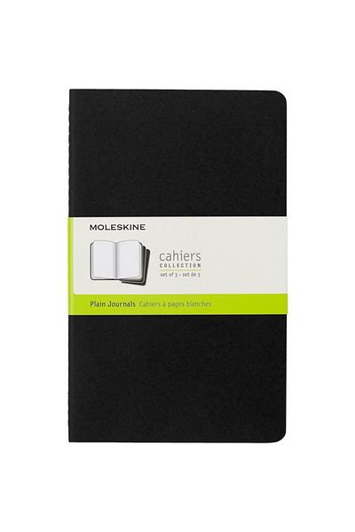 Moleskine Σετ σημειωματάριων χωρίς γραμμή Cahier 3 L Μαύρο
