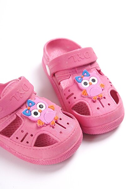 meko aksesuar Pembe Çocuk Hayvan Figürlü Kaydırmaz Tabanlı Sandalet Terlik