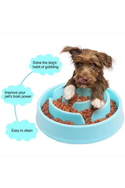 PUFO Slow Feeder dog bowl, 20 cm, blue