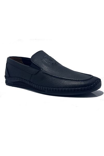 GMZ 415 Black Genuine Leather Casual Men's Shoes