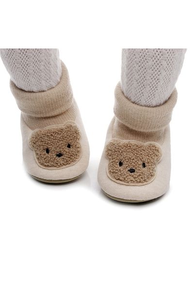 Superbaby Cream booties for babies - Bear