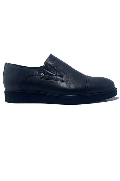 Berenni Berenni̇ M15 Black Laceless Genuine Leather Casual Classic Men's Shoes