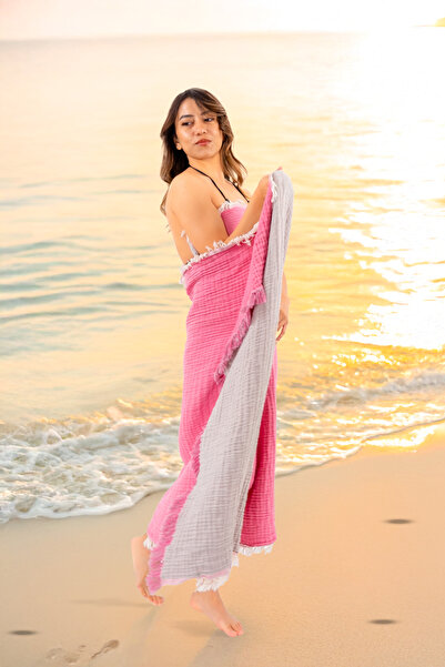 Dotamess Muslin Beach Towel/Peshtemal/Bath/Sauna/Turkish Bath Towel 100% Cotton Muslin 4 Layers 100X180 King Size