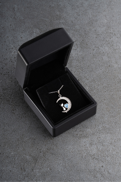 Silvano Jewelry 925 Ayar Gümüş Işıklı Kutuda Kedi Kolye