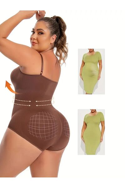 MİSTİRİK Mamey Model مشد الخصر والبطن والبطن بدون خياطة، لون بني8