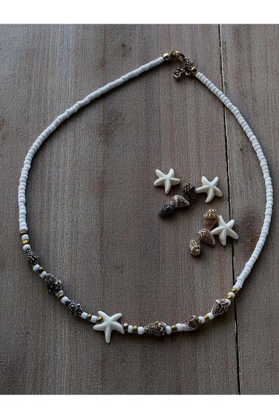 Amabel Jewelerys Starfish, Summer Heat Kumbongucuk Women's Necklace with Mussel Shell Charm