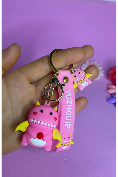 nss sky rock 3D Lüks Büyük Boy Sevimli Bebek Dinazor Silikon Anahtarlık Ve Ça...