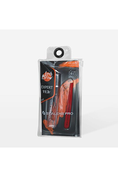 STALEKS EXPERT 11 TYPE 3r Kaş Cımbızı (Geniş Yamuk Kenarlar), Kırmızı