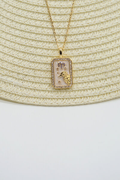 TAKIBOX Steel Gold Color Chain Aries Zodiac Sign Necklace