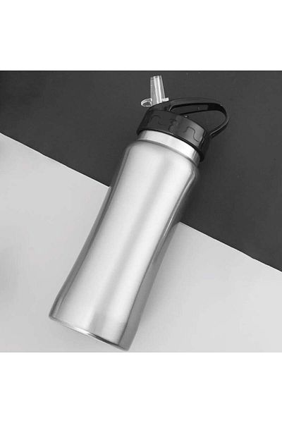 PUFO Termos metalic simplu pentru băuturi, izotermic, 600 ml, argintiu