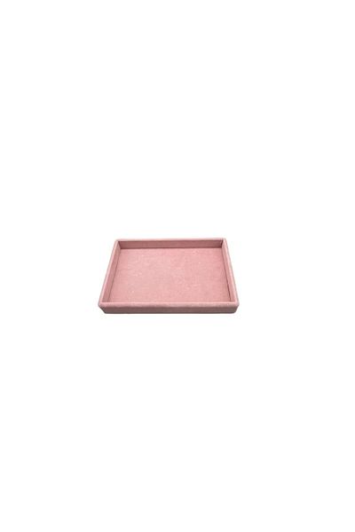 MeGass Dekor Domestic Production Small Size Suede Fabric Pink Color 22/14 cm Serving Table