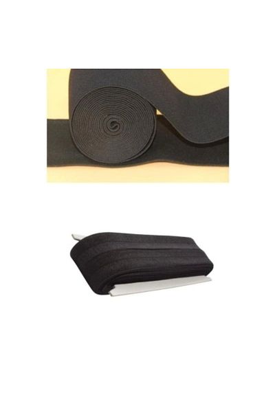 STOREMAX Black - 1.5cm Leg Elastic Flat Wide 10Mt. (5047)