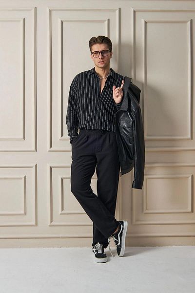 Trendiz Ανδρικό Premium Relaxed Fit Elastic Casual Παντελόνι Μαύρο