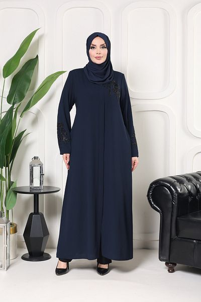 Tuğralı Ferace specială cu piatră albastru închis