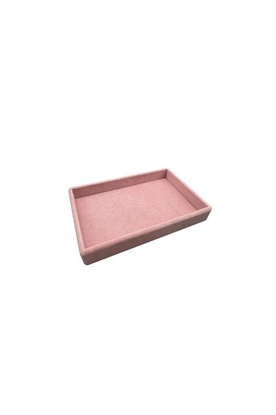 MeGass Dekor Domestic Production Small Size Suede Fabric Pink Color 22/14 cm Serving Table