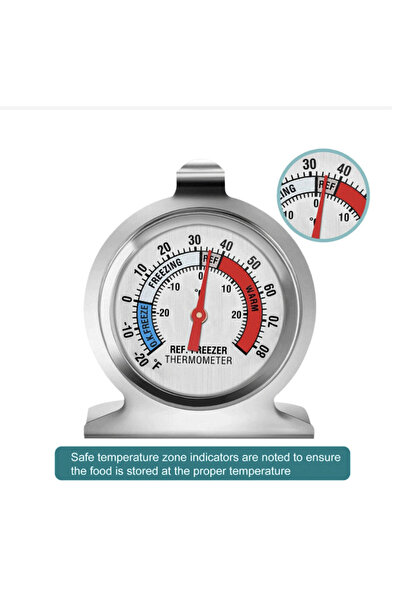 PUFO metal thermometer for refrigerator, freezer or cold rooms, range -20°C / + 80°C