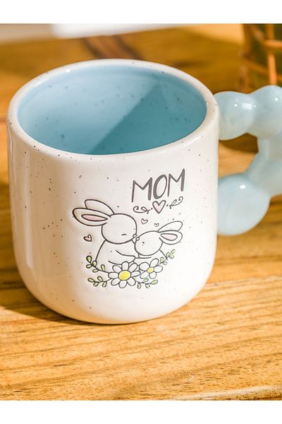 LC Waikiki Mother's Day Themed Rabbit and Mom Text Printed Ceramic Mug 400 ml