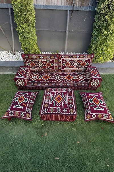 mdhomecarpet Şark Köşesi Minder Takımı | Yer , Sırt Minderi, Etnik Desen, Sal...