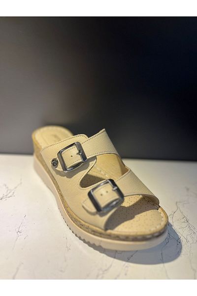 Pierre Cardin @ Pc-54802 Παντόφλες από γνήσιο δέρμα με σφήνα τακούνι
