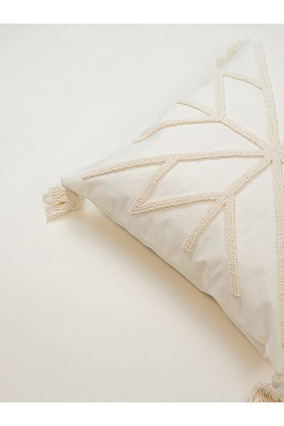Galia Tasarım Scandinavian Ii Punch Minimal Ecru Throw Pillow Pillow Case
