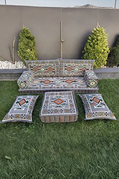 mdhomecarpet Şark Köşesi Minder Takımı | Yer , Sırt Minderi, Etnik Desen, Sal...