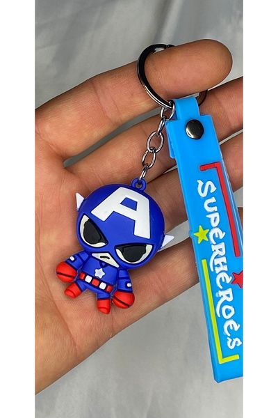 nss sky rock 3D Silicone Keychain Superhero Figure Keychain