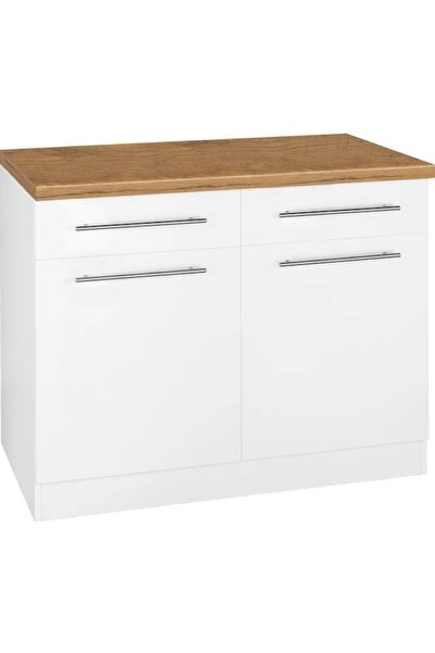 Tdesigno Vera Mutfak 2 Çekmeceli 2 Kapaklı Alt Modül -90 cm - Çok Amaçlı Dolap -Tezgah Dahil