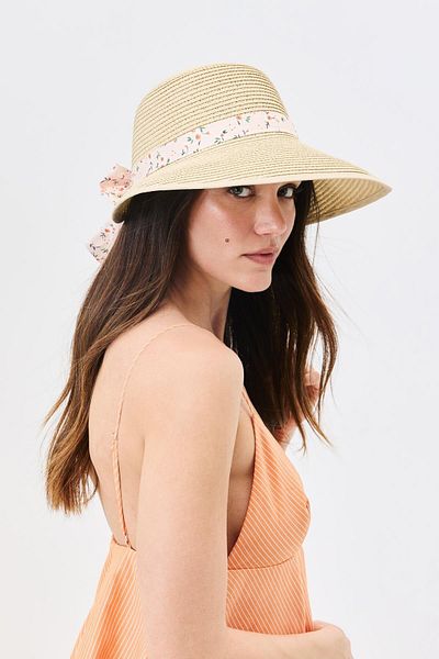 C&City Visor Straw Beach Hat Y25730-28 Beige