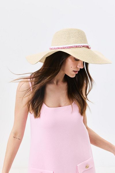 C&City Wide Brim Straw Beach Hat Y25730-06 Beige