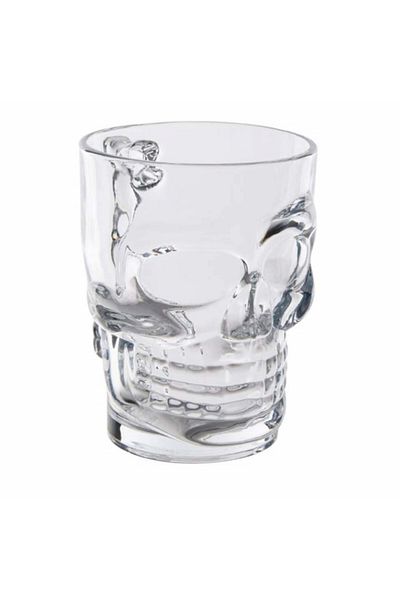 PUFO Cană de bere din sticlă, formă de craniu, 500 ml, Pufo