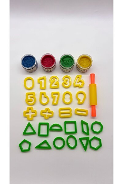 kukids play dough 100% طبيعي 4 ألوان (4 × 130 جرام) عجينة لعب + 26 قطعة أرقام...