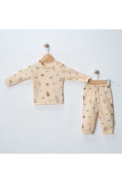 Naunau 100% Cotton Combed Baby Pajama Set Without Booties