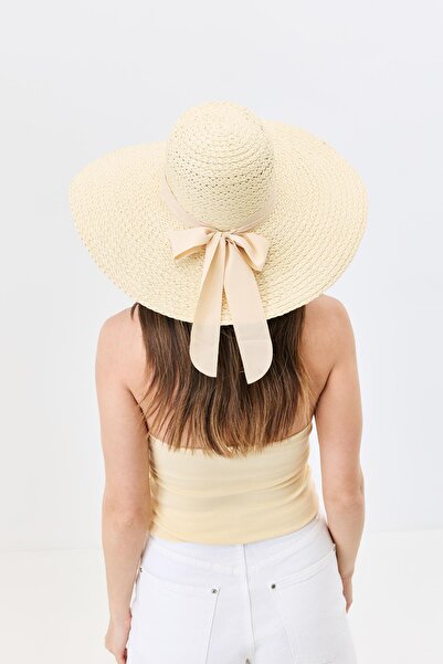 C&City Wide Brim Straw Beach Hat Y25730-16 Beige