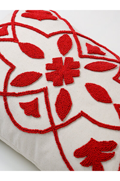 Galia Tasarım Marrakech – Red Ethnic Pattern Punch Throw Pillow Cover - Rectangular