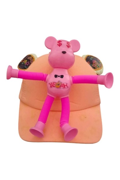 Kids 4-8 Yaş Unisex Çocuk Takılıp Çıkartılabilir Oyuncaklı Yazlık Şapka