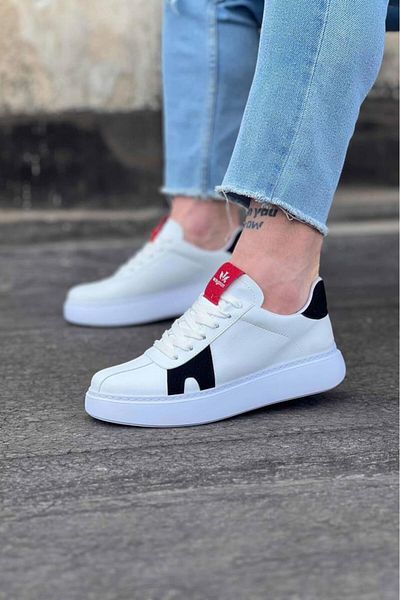 BPM Wg040 White Black Men's Casual Shoes