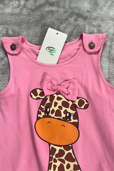 NEWKİDS Printed Ruffled Bow Girl's Dress