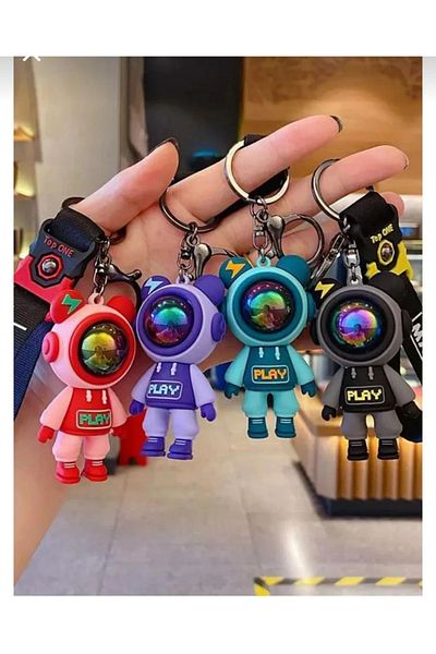 MATMEL 1pc 3d astronaut keychain phenomenon key ring accessory
