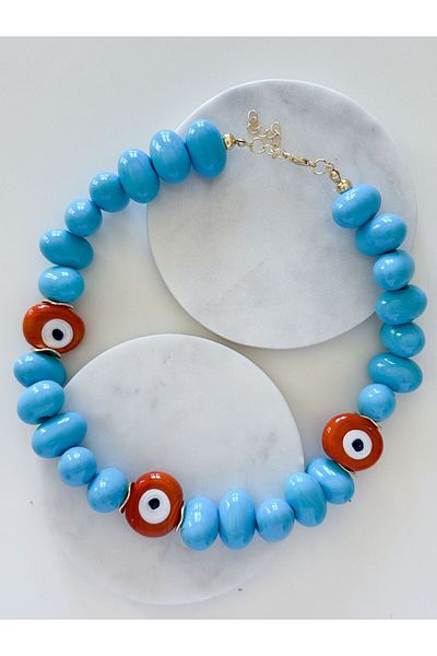 CHARMLUCKY Evil Eye Bead Necklace