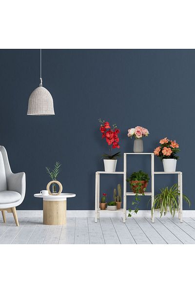 Relaxdays Suport pentru flori din lemn cu 6 rafturi, alb, 70 x 89 x 26,5 cm