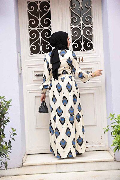 N.S NEVA STYLE Patterned Black Hijab Dress 23926S