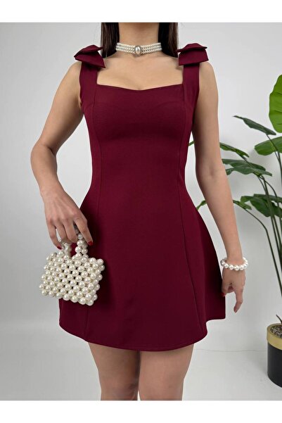 zoezoe Omuz kurdele detaylı mini düğün/davet/nişan/nikah/kına/mezuniyet elbisesi