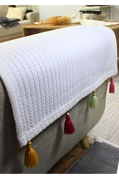 ARVA Home Decorative Cotton Tufted Sofa Side Cover 2 Pcs