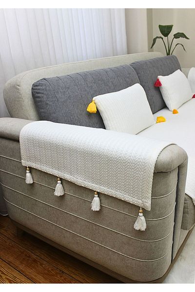 ARVA Decorative Cotton Tufted Sofa Side Cover 2-Pack