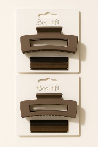 Srctech Set of 2 Rectangular Latch Buckles and Hair Rubber Buckles