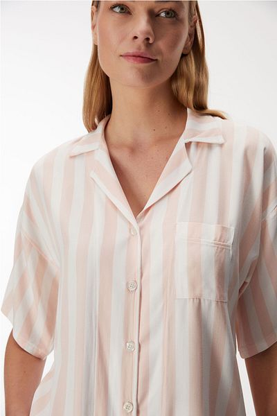 Anıl Anil Man 11406 Women's Short Sleeve Shirt and Capri Pants Set