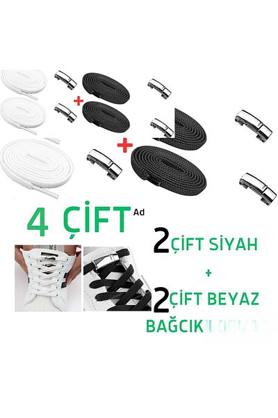 Mawrond Magnetic, Stainless Metal, Elastic, Practical Shoelaces (Magnets Are Stabilized by Extradition)