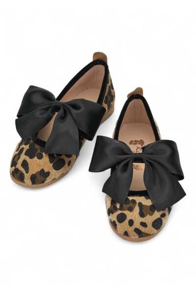 Kidimo Leopar saten fiyonk detaylı abiye çocuk babet