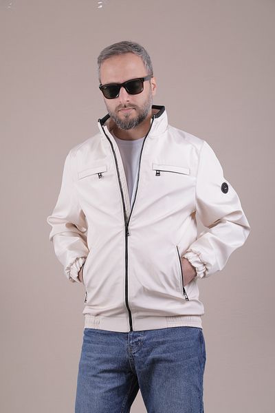 OHEPMODA Αδιάβροχο ανδρικό εποχιακό μπουφάν με λεπτομέρεια γιακά